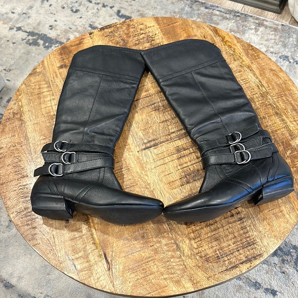 Dolce Vita below the knee black boots with buckles, size 7.5